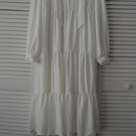 TOPSHOP White Long Sleeve Dress - Picture 4 of 4